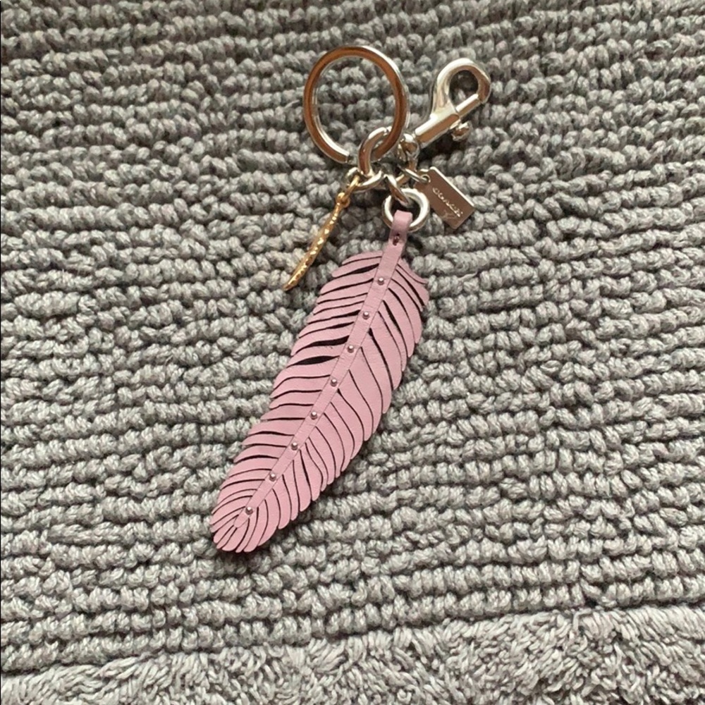 Coach feather bag charm/keychain